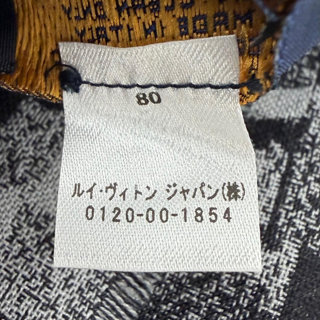 Louis Vuitton Etole Damier Gradient Wool Silk Shawl Black Gray Scarf — view 8