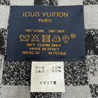 Louis Vuitton Etole Damier Gradient Wool Silk Shawl Black Gray Scarf — view 7