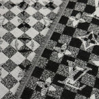 Louis Vuitton Etole Damier Gradient Wool Silk Shawl Black Gray Scarf — view 5
