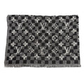 Louis Vuitton Etole Damier Gradient Wool Silk Shawl Black Gray Scarf