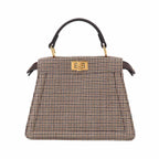 Fendi Peekaboo ISeeU Petit 2-Way Bag Canvas Leather Brown — view 3