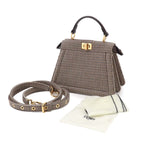 Fendi Peekaboo ISeeU Petit 2-Way Bag Canvas Leather Brown — view 2