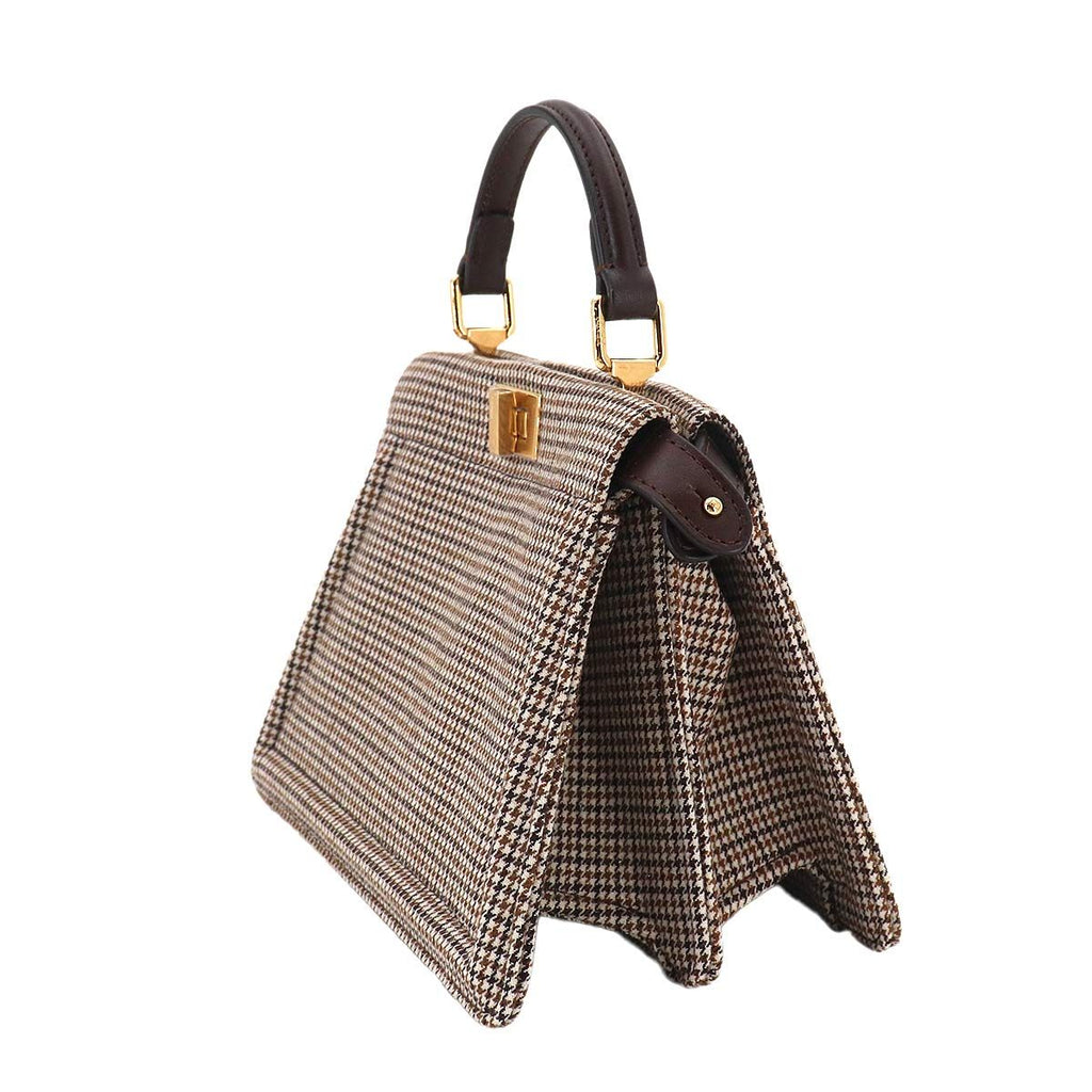 Fendi Peekaboo ISeeU Petit 2-Way Bag Canvas Leather Brown — view 4