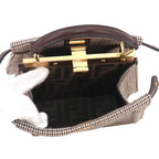 Fendi Peekaboo ISeeU Petit 2-Way Bag Canvas Leather Brown — view 7