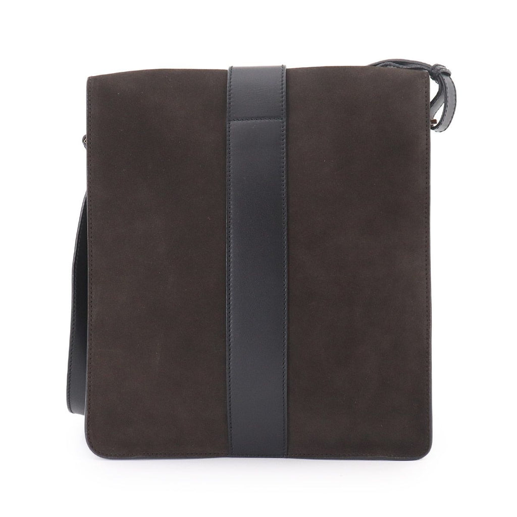 Gucci Tiger Head Shoulder Bag Suede Leather Brown Black Gold — view 2