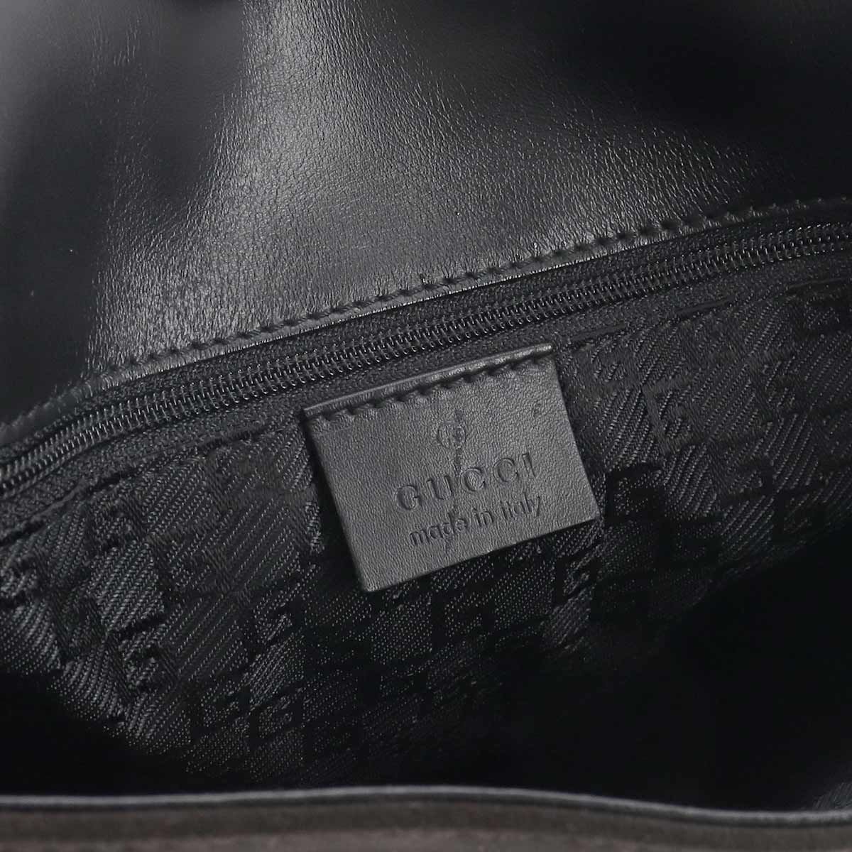 Gucci Tiger Head Shoulder Bag Suede Leather Brown Black Gold — view 7