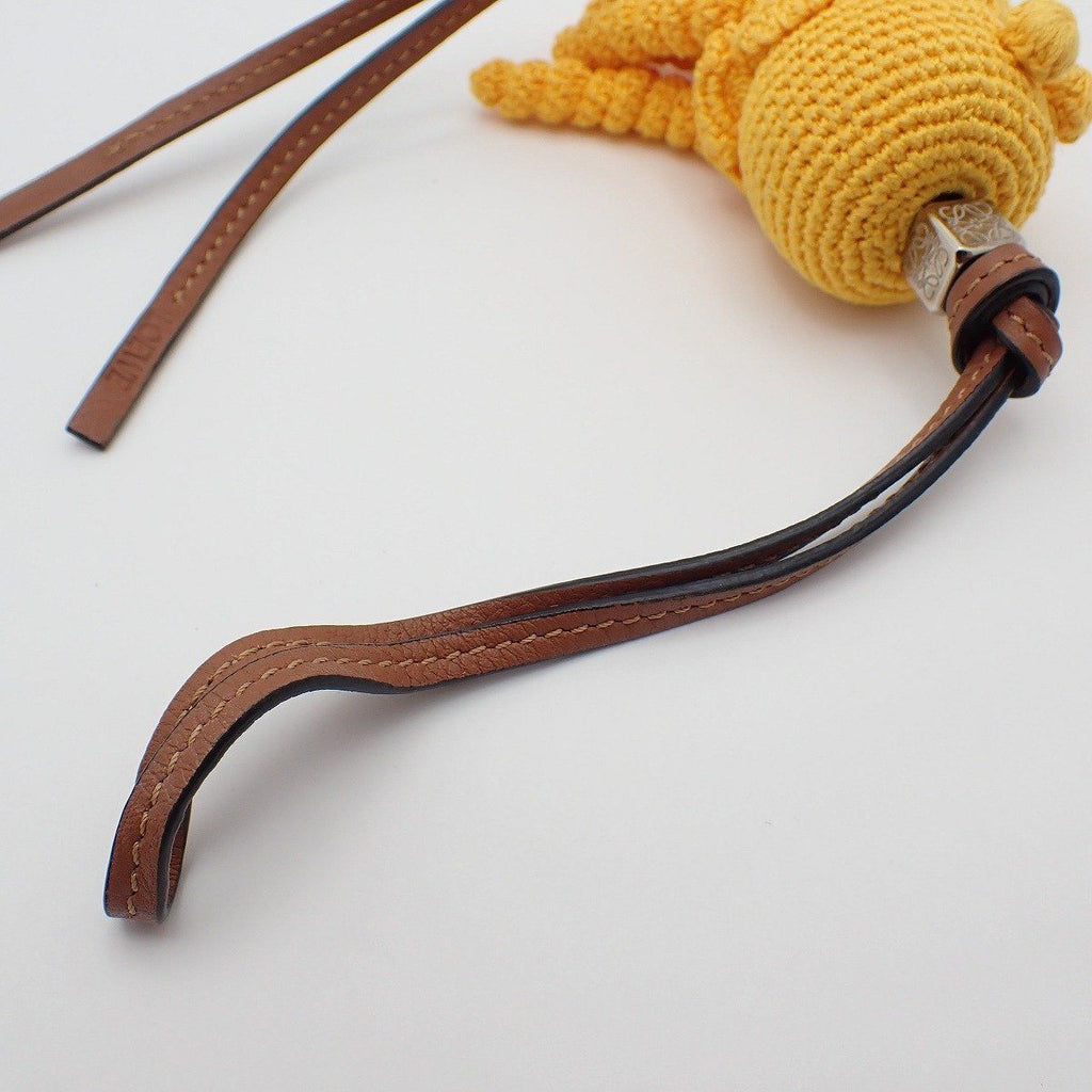 Loewe Jelly Fish Key Holder Bag Charm Cotton Cowhide Yellow Pawn — view 3