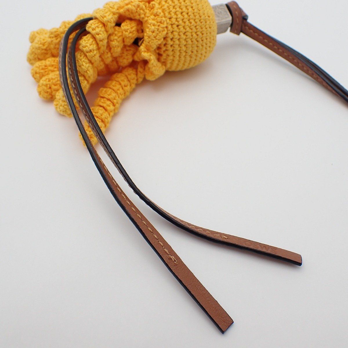 Loewe Jelly Fish Key Holder Bag Charm Cotton Cowhide Yellow Pawn — view 5