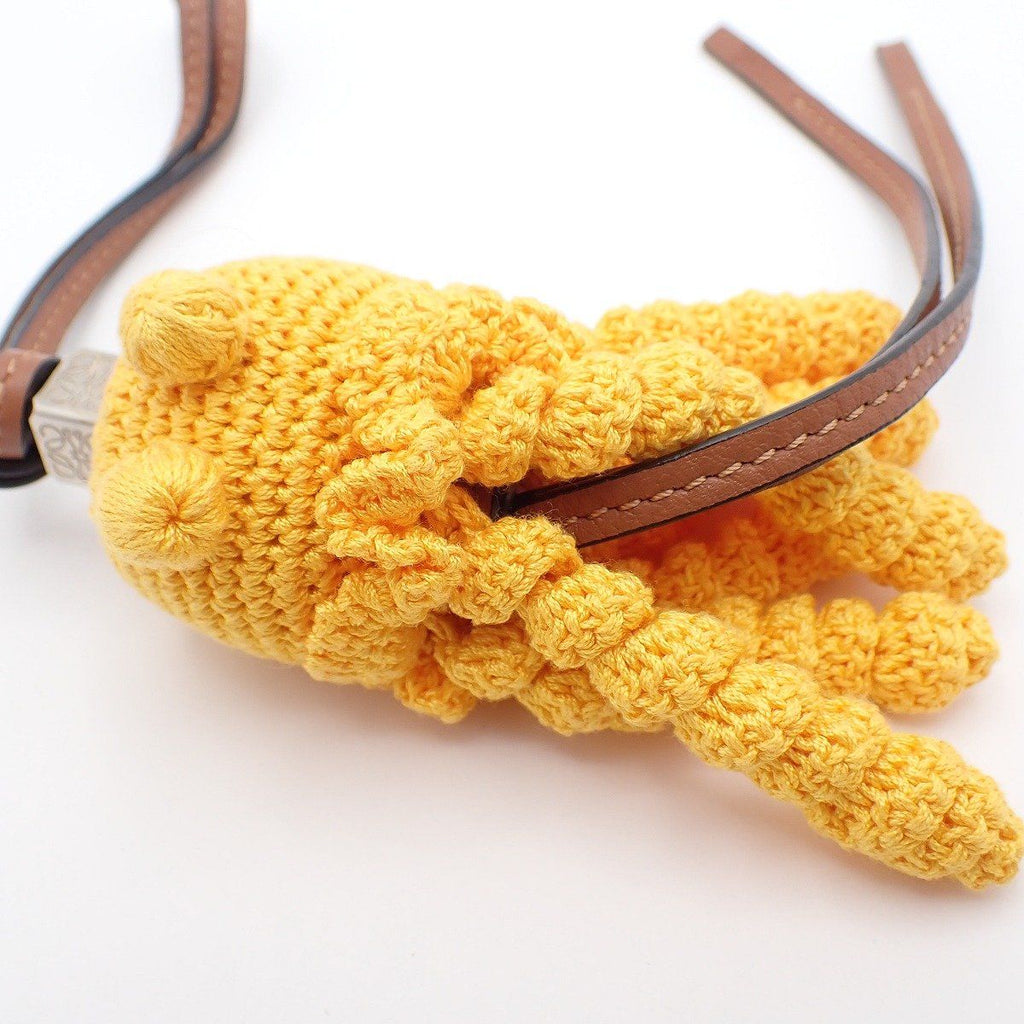 Loewe Jelly Fish Key Holder Bag Charm Cotton Cowhide Yellow Pawn — view 2