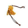 Loewe Jelly Fish Key Holder Bag Charm Cotton Cowhide Yellow Pawn