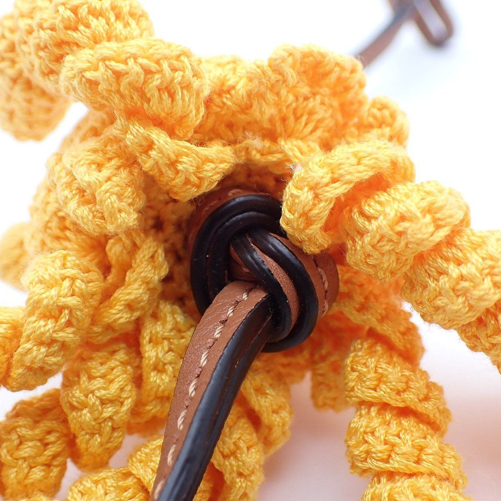 Loewe Jelly Fish Key Holder Bag Charm Cotton Cowhide Yellow Pawn — view 6