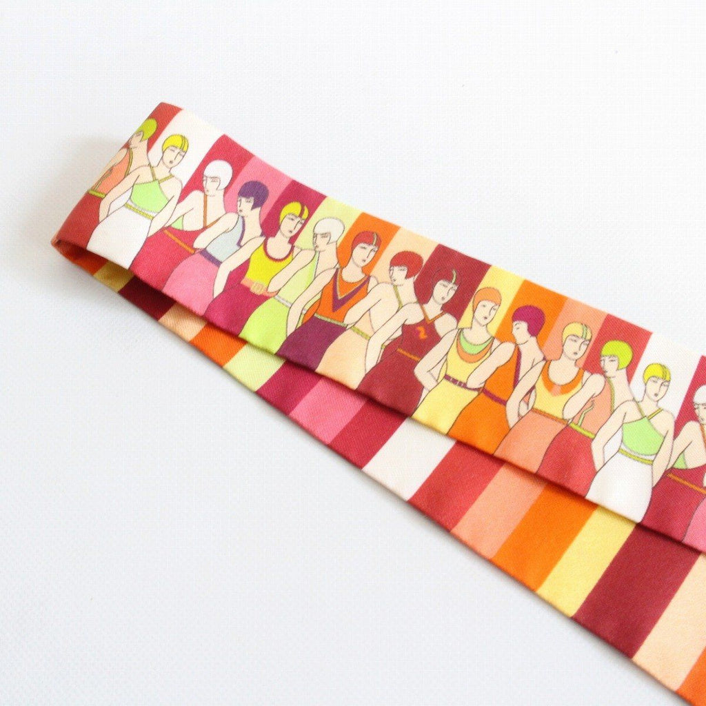 Hermes Tsuiri People Who Play in the Water 100% Silk Orange Pawn Scarf — view 3