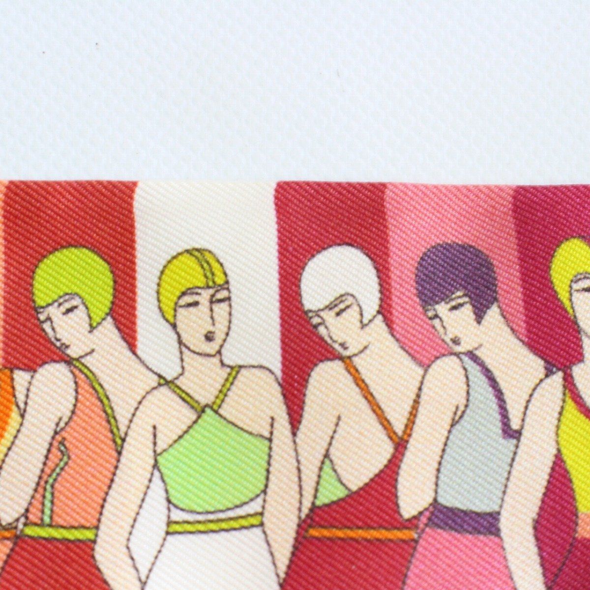 Hermes Tsuiri People Who Play in the Water 100% Silk Orange Pawn Scarf — view 7