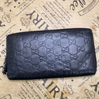 Gucci Zip Up Zip Around Wallet Embossed Black — view 4