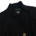 Chanel Cropped Tweed Jacket CC Logo 38 Black — view 6