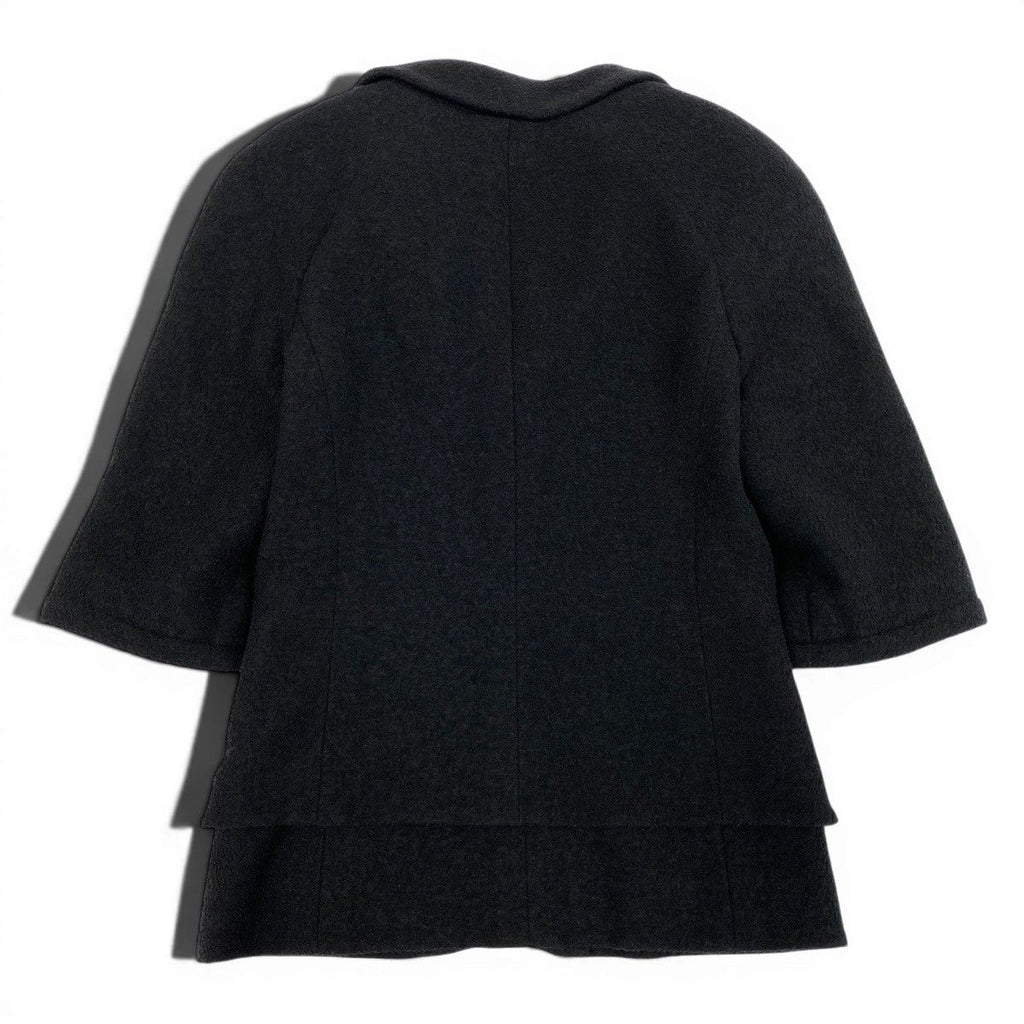 Chanel Cropped Tweed Jacket CC Logo 38 Black — view 3