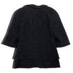Chanel Cropped Tweed Jacket CC Logo 38 Black — view 3