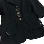 Chanel Cropped Tweed Jacket CC Logo 38 Black — view 8