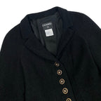 Chanel Cropped Tweed Jacket CC Logo 38 Black — view 5