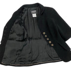 Chanel Cropped Tweed Jacket CC Logo 38 Black — view 4