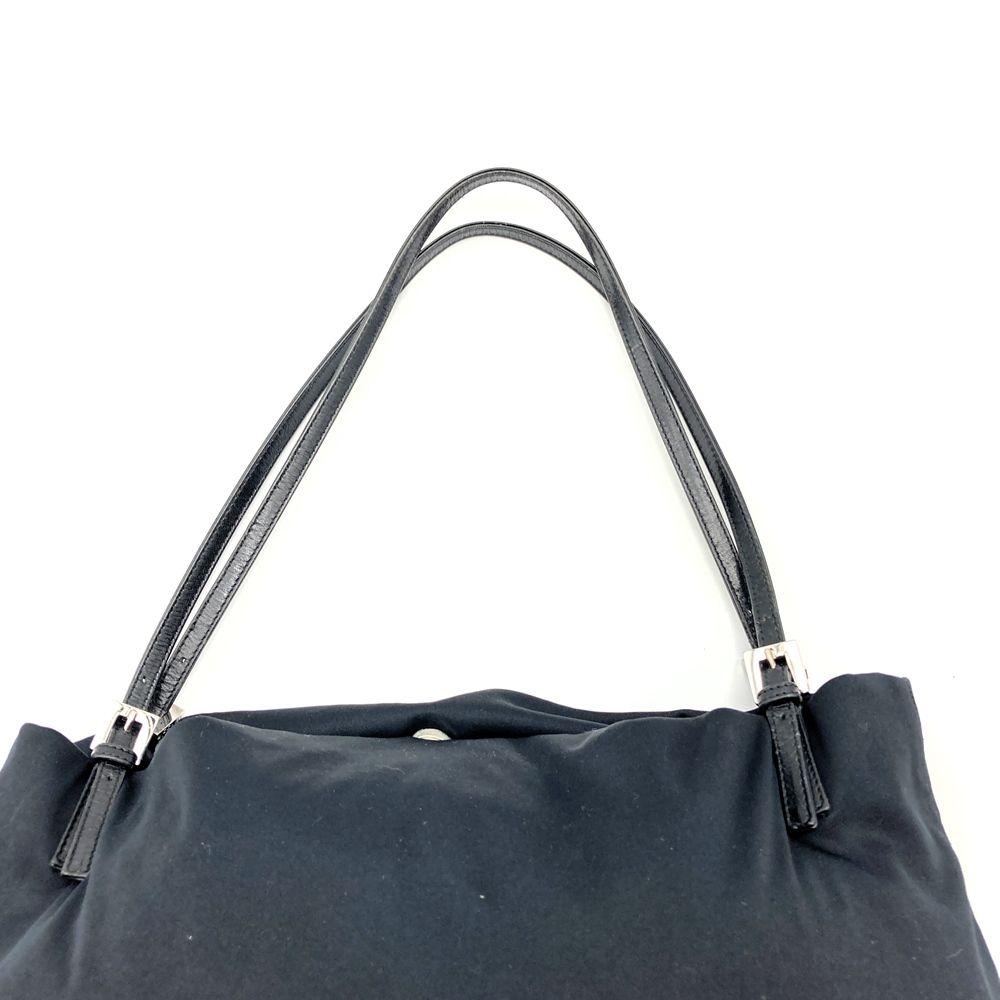 Fendi Tote Bag Cotton Jersey Leather Black Vintage — view 5