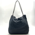 Fendi Tote Bag Cotton Jersey Leather Black Vintage — view 4