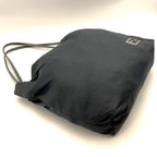 Fendi Tote Bag Cotton Jersey Leather Black Vintage — view 3