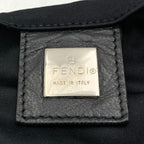 Fendi Tote Bag Cotton Jersey Leather Black Vintage — view 7