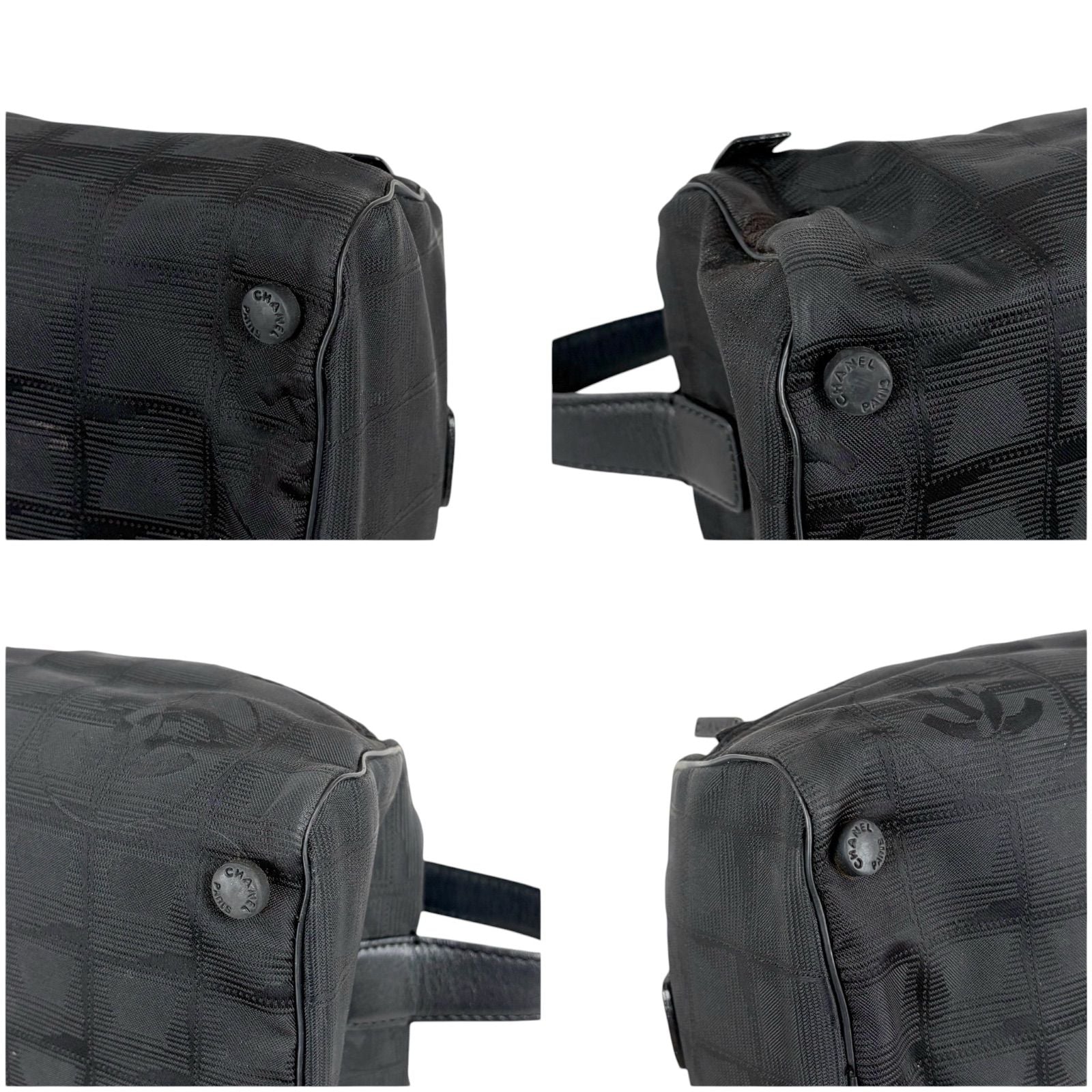 Chanel New Travel Line Vanity Pouch Black Nylon Canvas — view 7