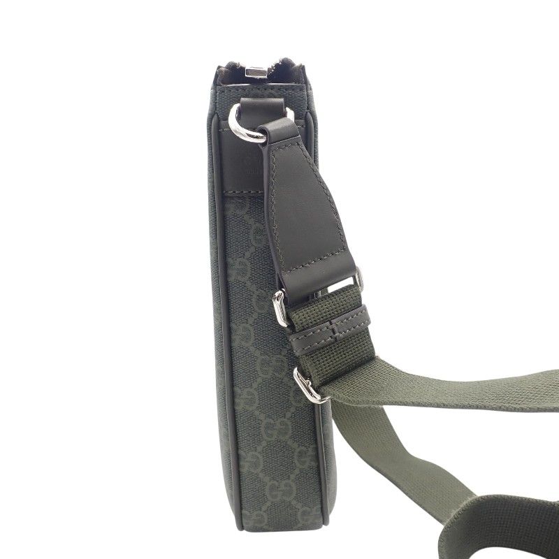 Gucci Small Messenger Bag GG Supreme Canvas Khaki Silver — view 5