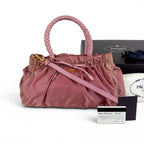 Prada Shoulder Bag Tessuto Bow Nylon Pink Ribbon 2-Way