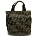 Fendi Zucca Tote Bag Canvas Leather Brown Vintage