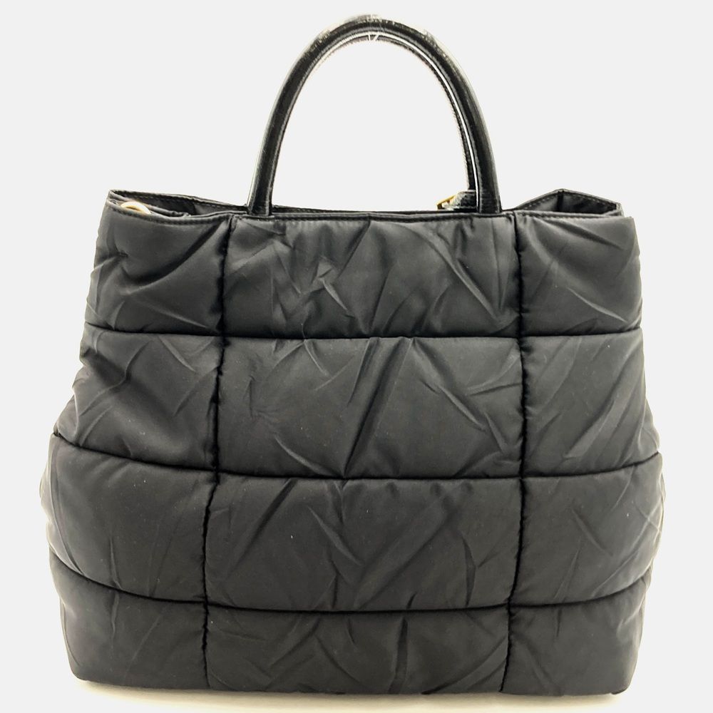 Prada Tote Bag Nylon Enamel Patent Black — view 4