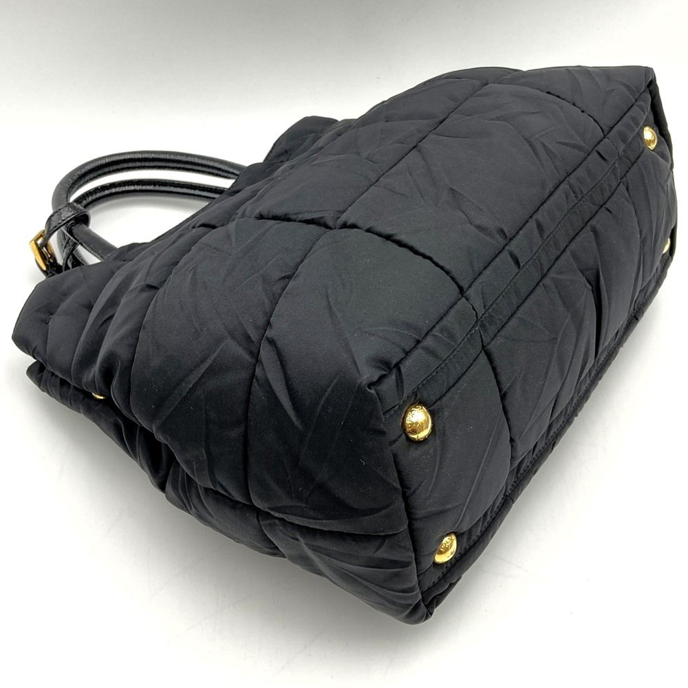 Prada Tote Bag Nylon Enamel Patent Black — view 3
