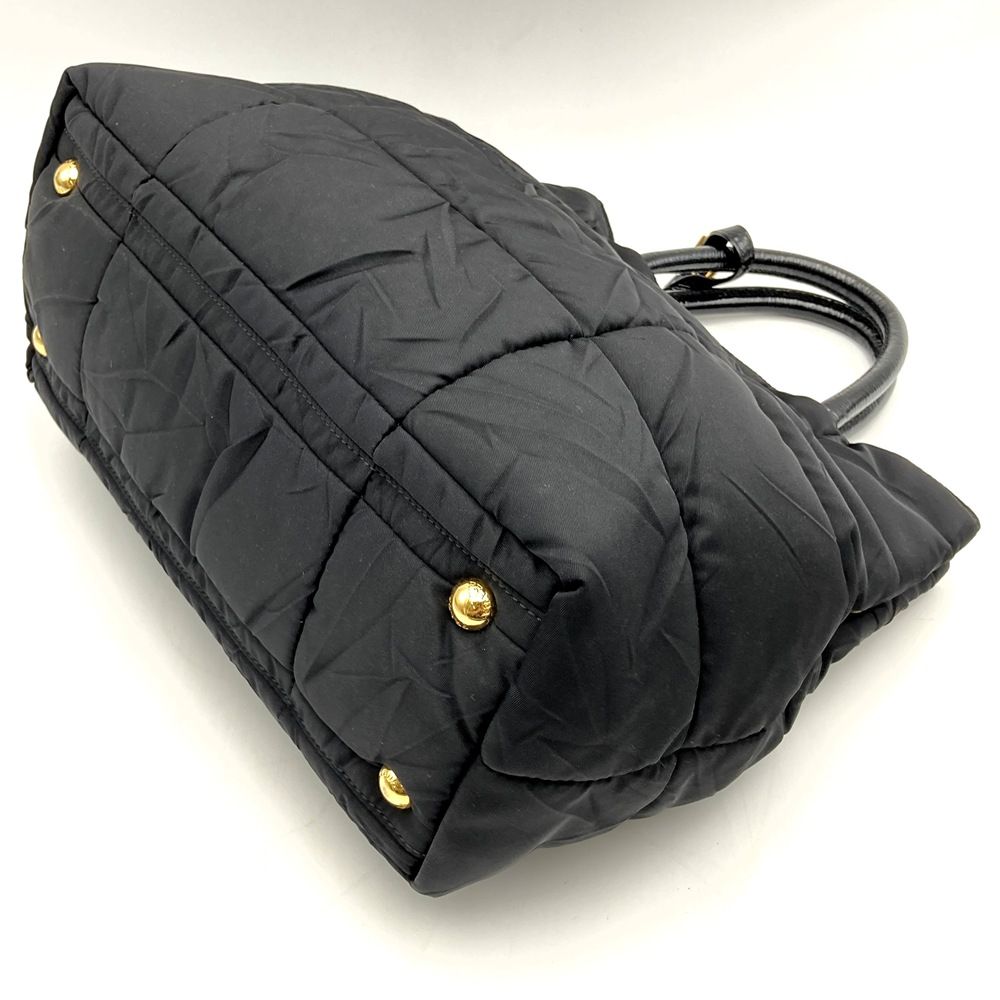 Prada Tote Bag Nylon Enamel Patent Black — view 2