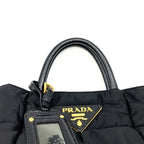 Prada Tote Bag Nylon Enamel Patent Black — view 5