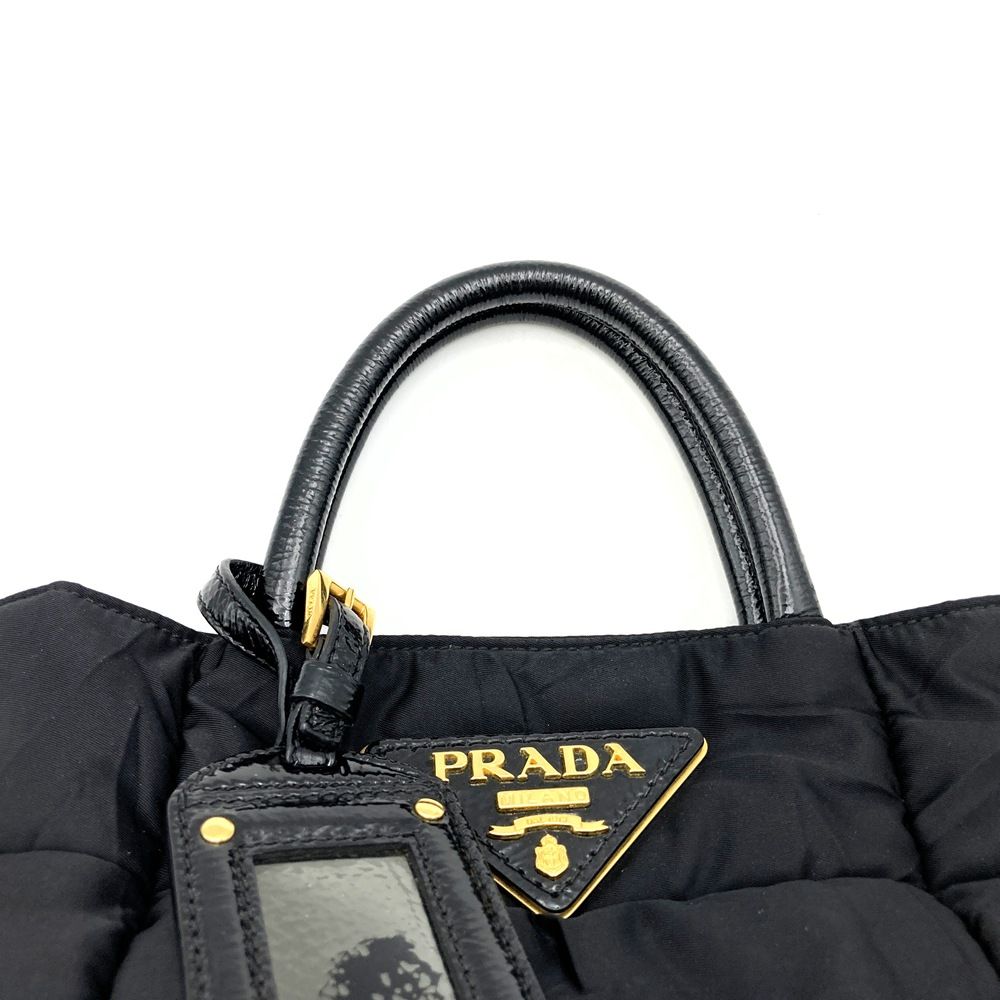 Prada Tote Bag Nylon Enamel Patent Black — view 5