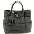 Prada Tote Bag Nylon Enamel Patent Black