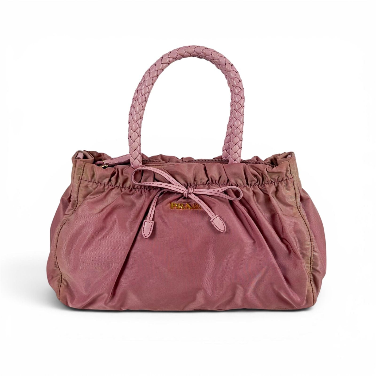 Prada Shoulder Bag Tessuto Bow Nylon Pink Ribbon 2-Way — view 2