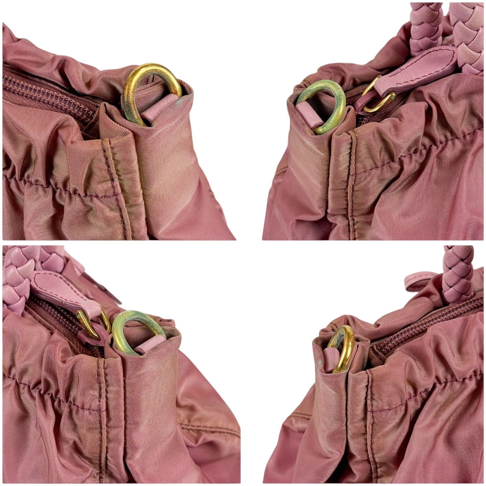 Prada Shoulder Bag Tessuto Bow Nylon Pink Ribbon 2-Way — view 5