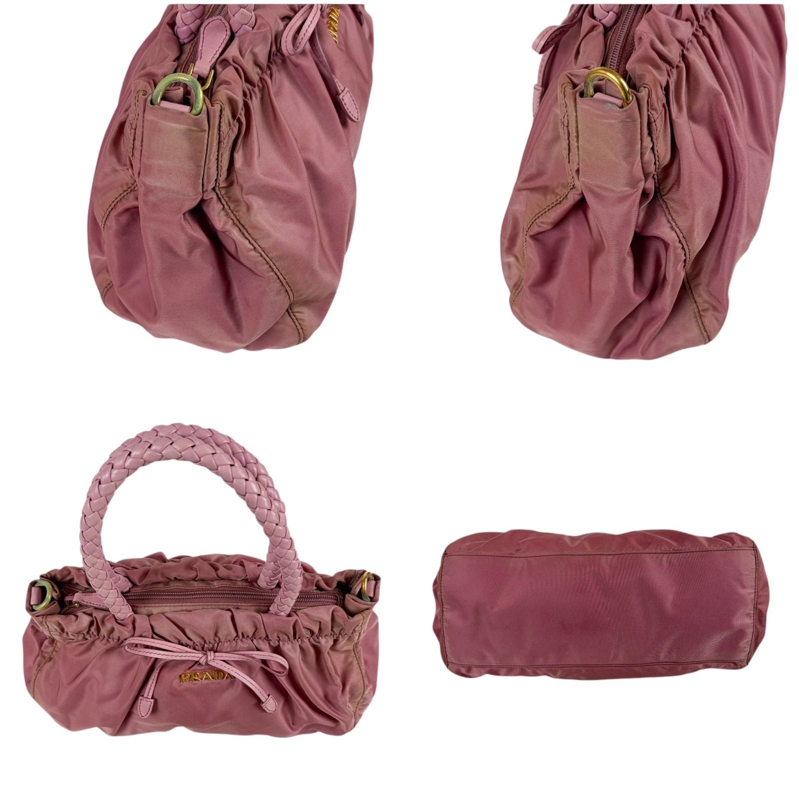 Prada Shoulder Bag Tessuto Bow Nylon Pink Ribbon 2-Way — view 4