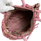 Prada Shoulder Bag Tessuto Bow Nylon Pink Ribbon 2-Way — view 8