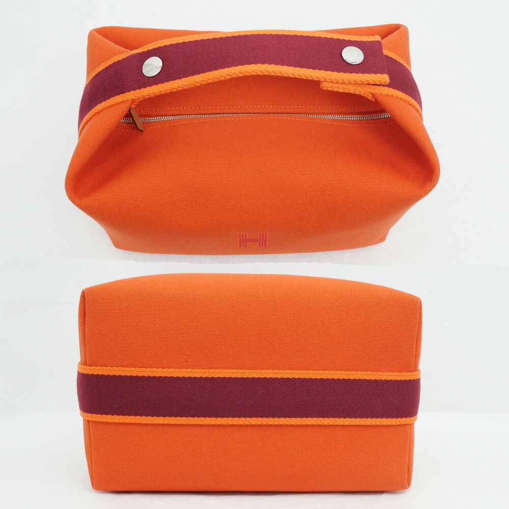 Hermes Brid-a-brac GM Orange Silver Handbag Pouch — view 4