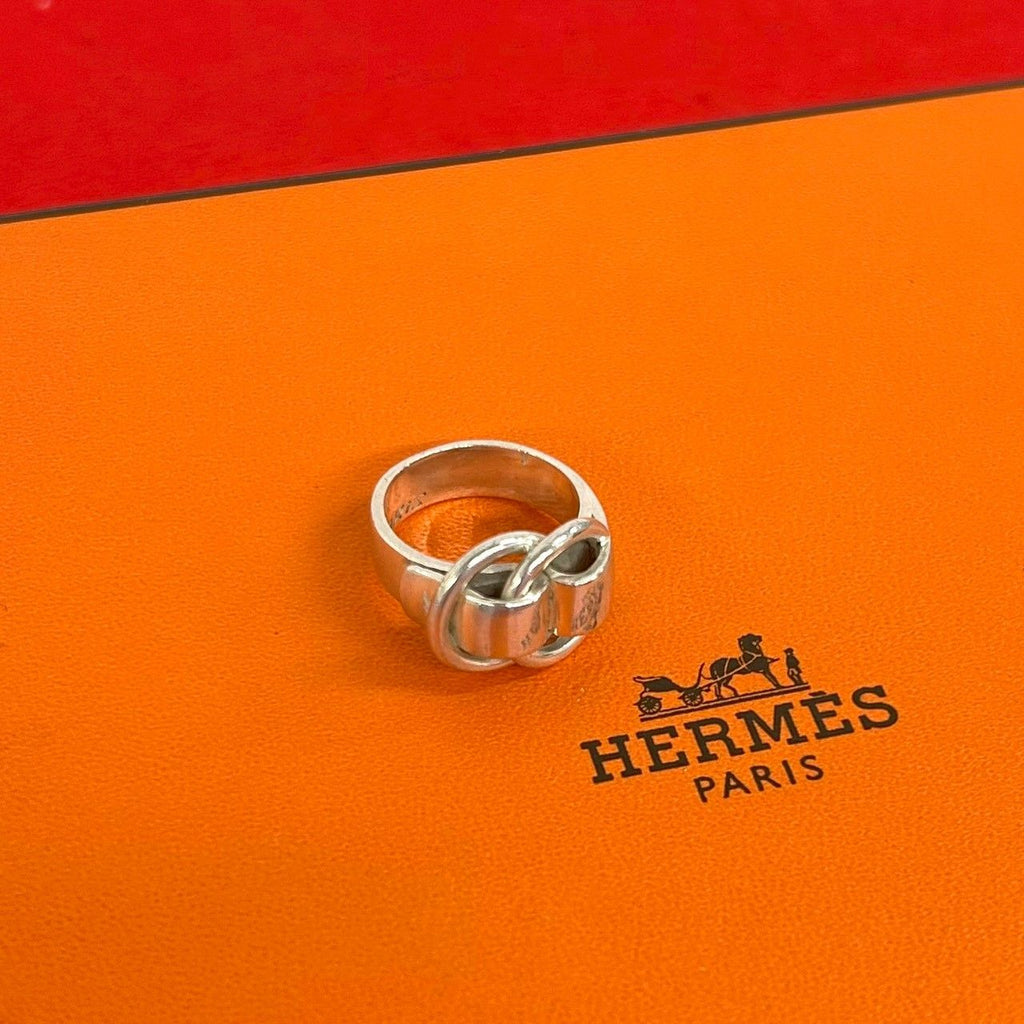Hermes Vintage Duzano Ring 925 Sterling Silver