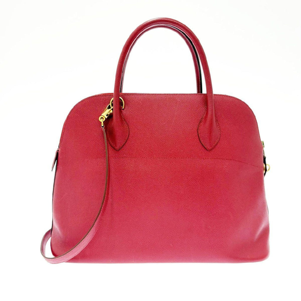 Hermes Courchevel Bolide 35 Gold Handbag Rouge — view 2