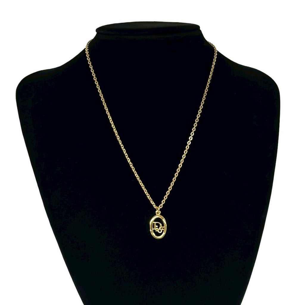 Dior Logo Pendant Choker Gold — view 2