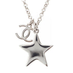 Chanel CC Logo Star Silver Necklace — view 2