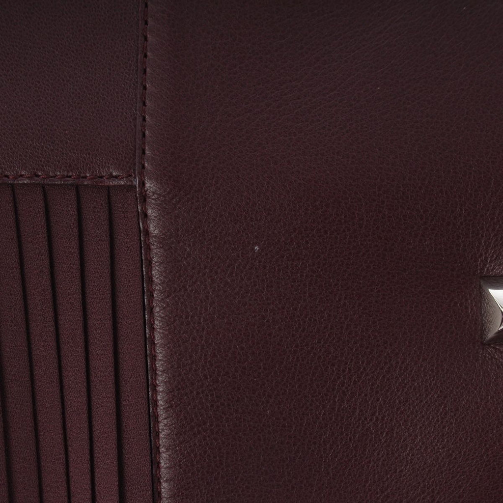 Hermes Medle Lambskin Sheep Leather Pleated Skirt Brown 38 — view 4