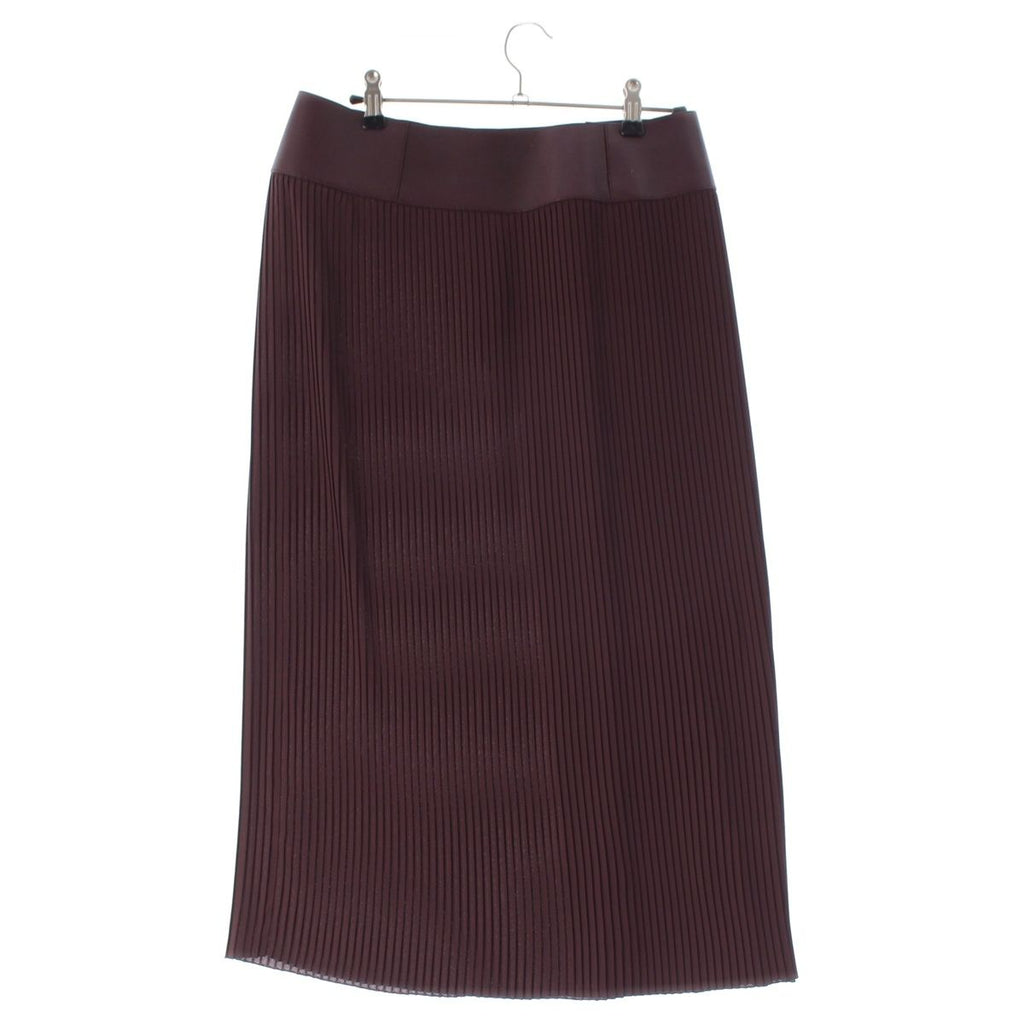 Hermes Medle Lambskin Sheep Leather Pleated Skirt Brown 38 — view 2