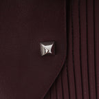 Hermes Medle Lambskin Sheep Leather Pleated Skirt Brown 38 — view 6